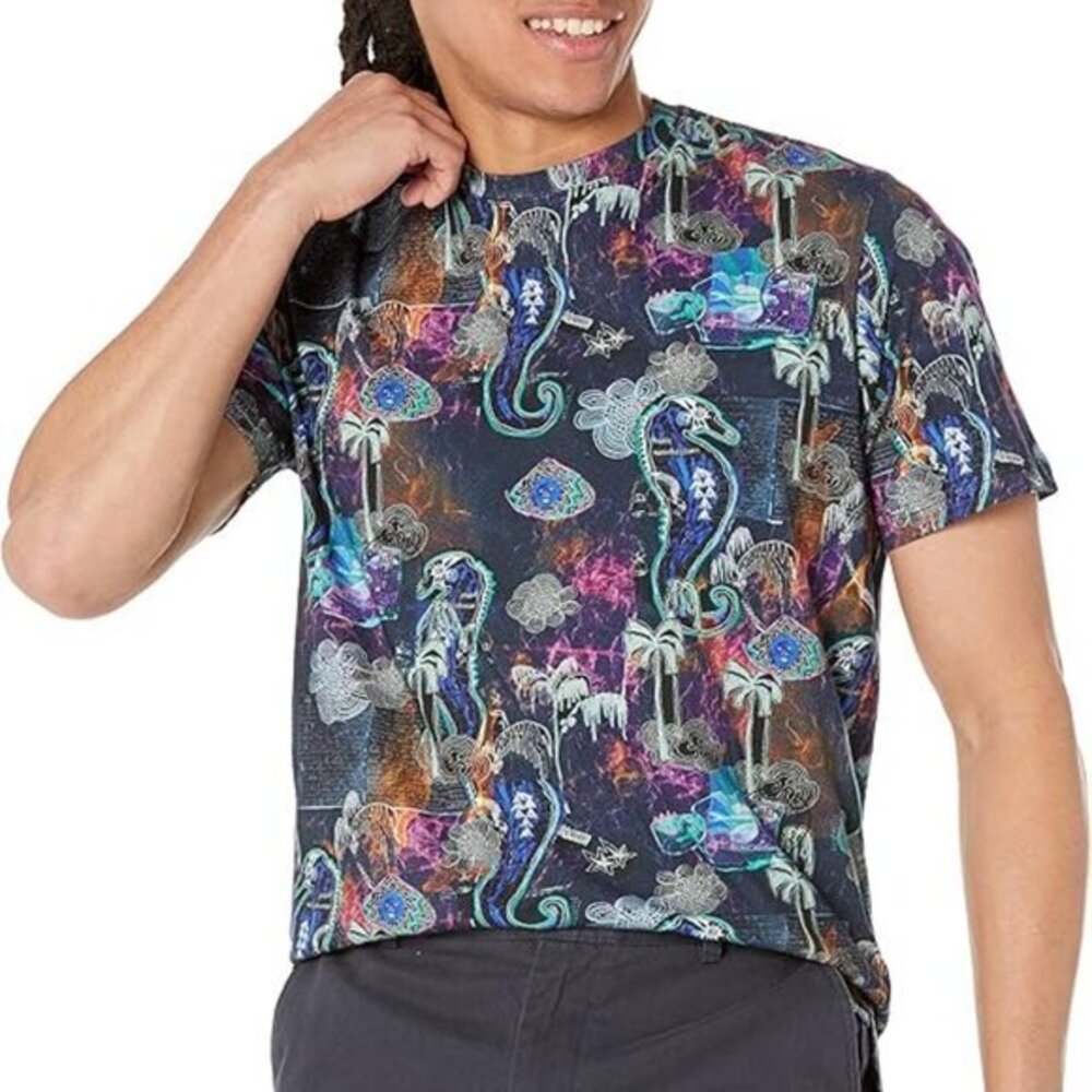 Robert Graham Under the Sea Blue Graphic Shirt Size Large EUC #0932